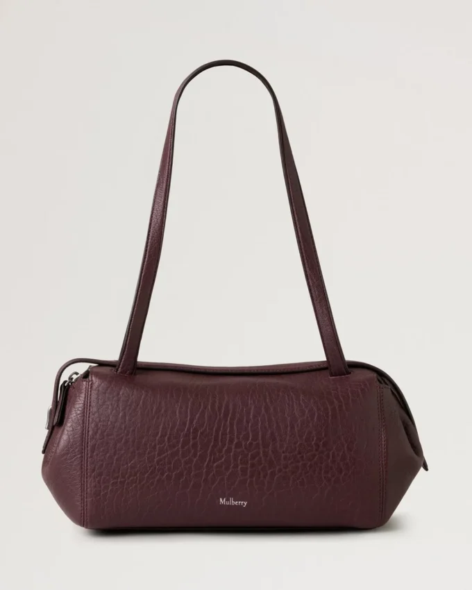Meadow Small Shoulder Bag Black Cherry Natural Grain