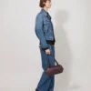 Meadow Small Shoulder Bag Black Cherry Natural Grain