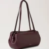 Meadow Small Shoulder Bag Black Cherry Natural Grain