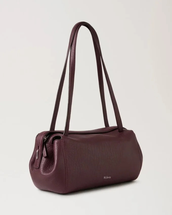 Meadow Small Shoulder Bag Black Cherry Natural Grain