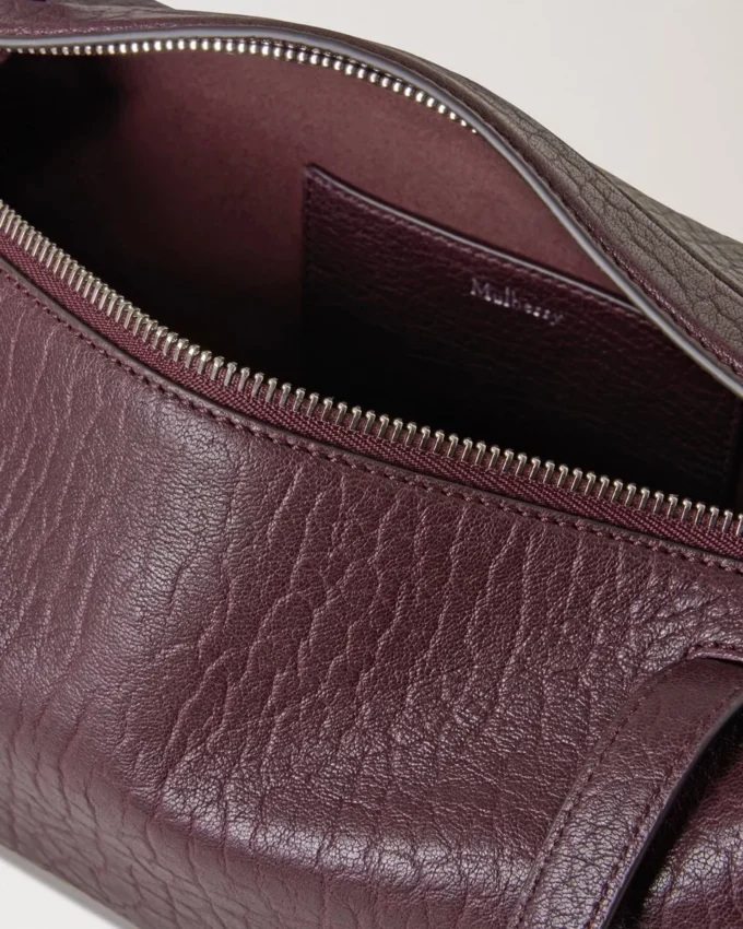 Meadow Small Shoulder Bag Black Cherry Natural Grain
