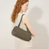 Meadow Small Shoulder Bag Linen Green Natural Grain