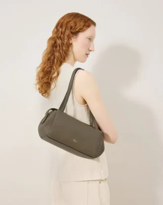 Meadow Small Shoulder Bag Linen Green Natural Grain