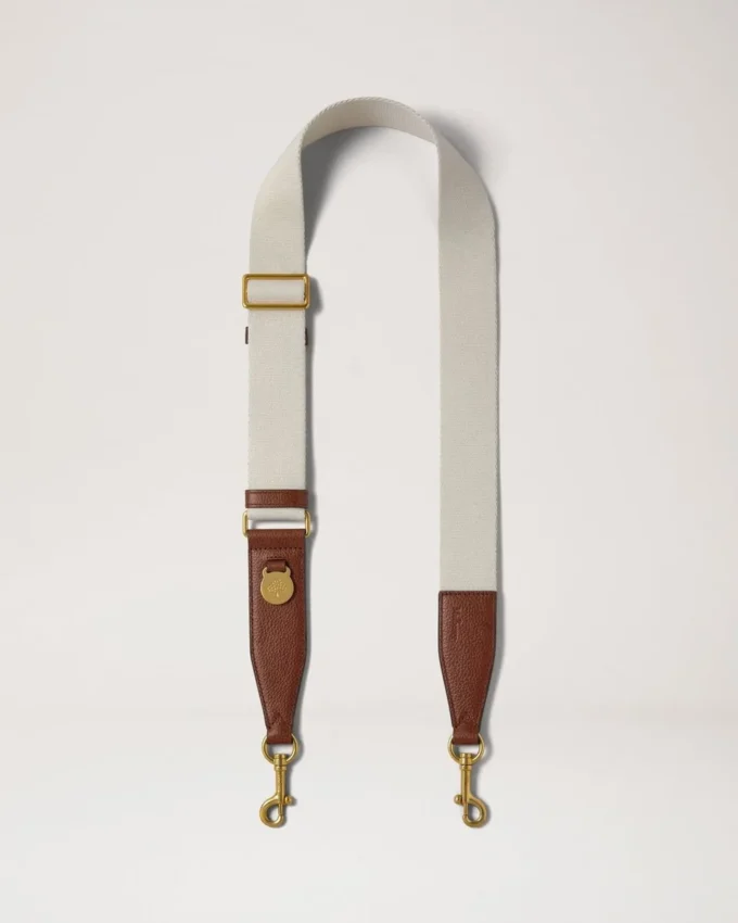 Medallion Webbing Strap Oak & Natural Leather & Webbing