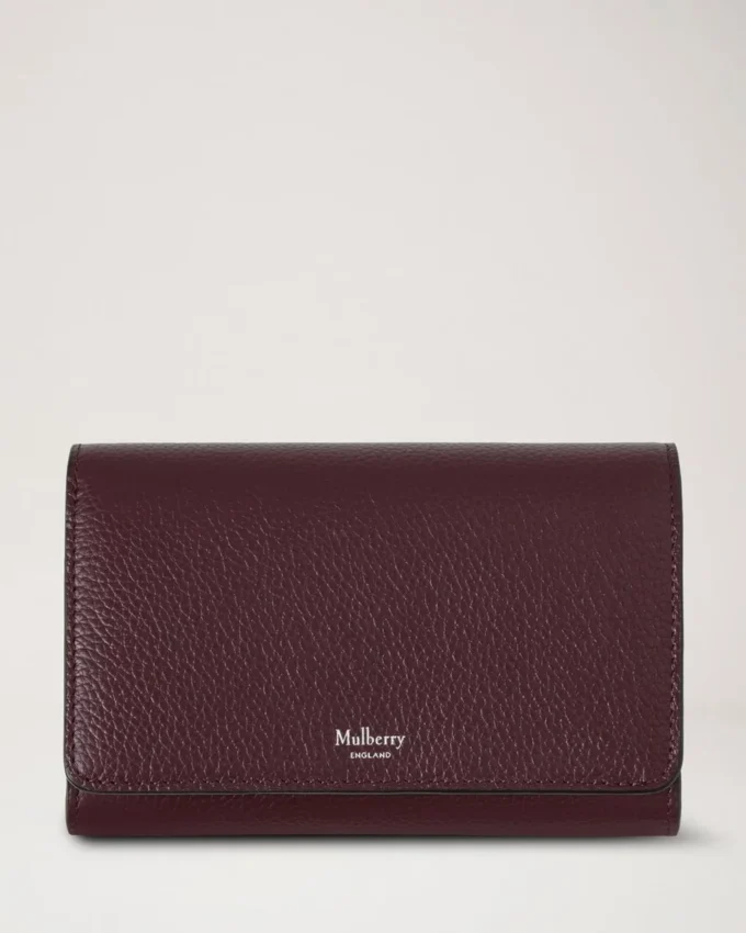 Medium Continental French Purse Black Cherry Small Classic Grain