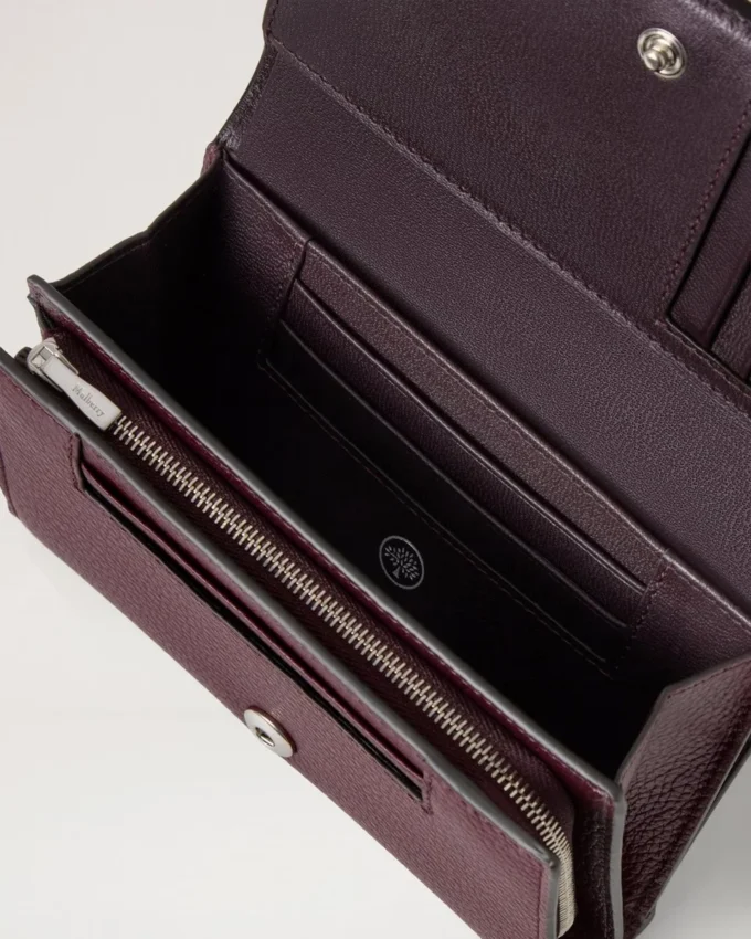 Medium Continental French Purse Black Cherry Small Classic Grain