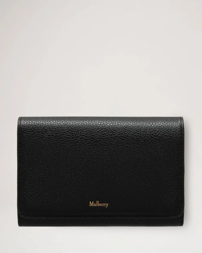 Medium Continental French Purse Black Small Classic Grain