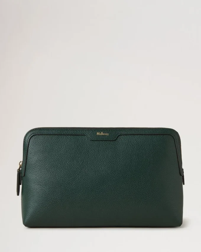 Medium Cosmetic Pouch Mulberry Green Small Classic Grain