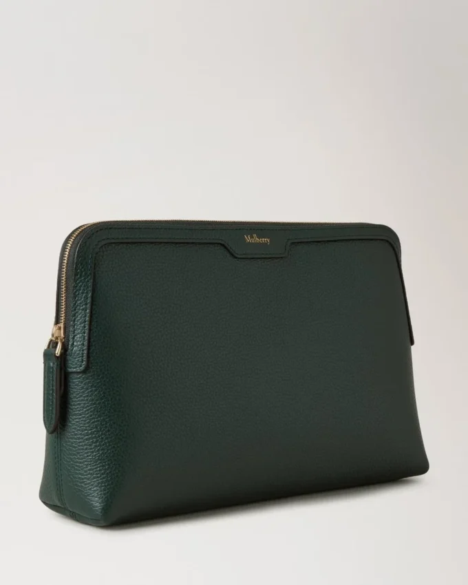 Medium Cosmetic Pouch Mulberry Green Small Classic Grain