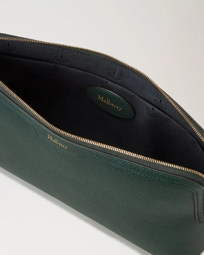Medium Cosmetic Pouch Mulberry Green Small Classic Grain