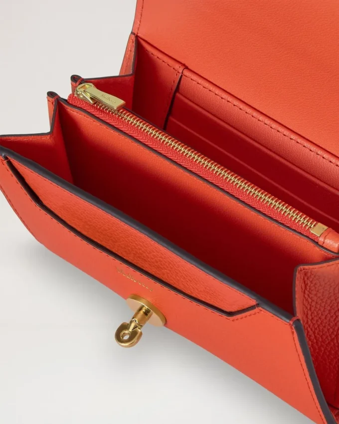 Medium Darley Wallet Coral Orange Small Classic Grain