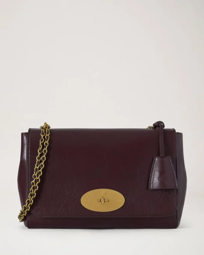 Medium Lily Oxblood High Shine Leather Women