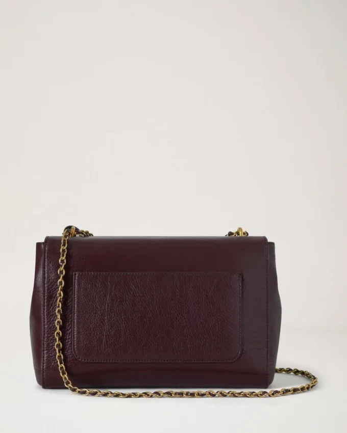 Medium Lily Oxblood High Shine Leather Women