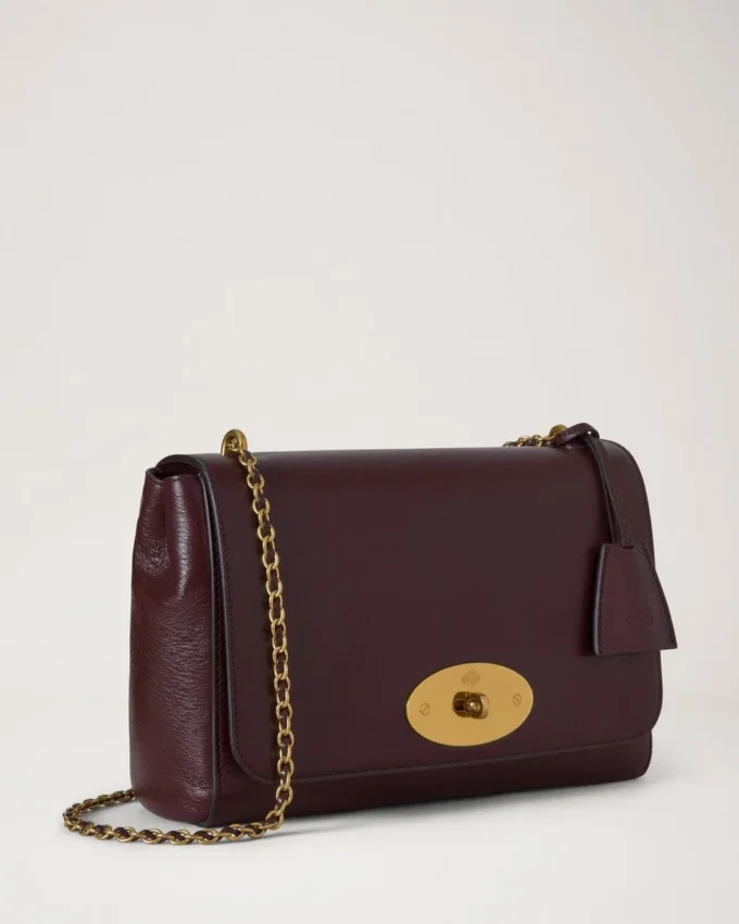 Medium Lily Oxblood High Shine Leather Women