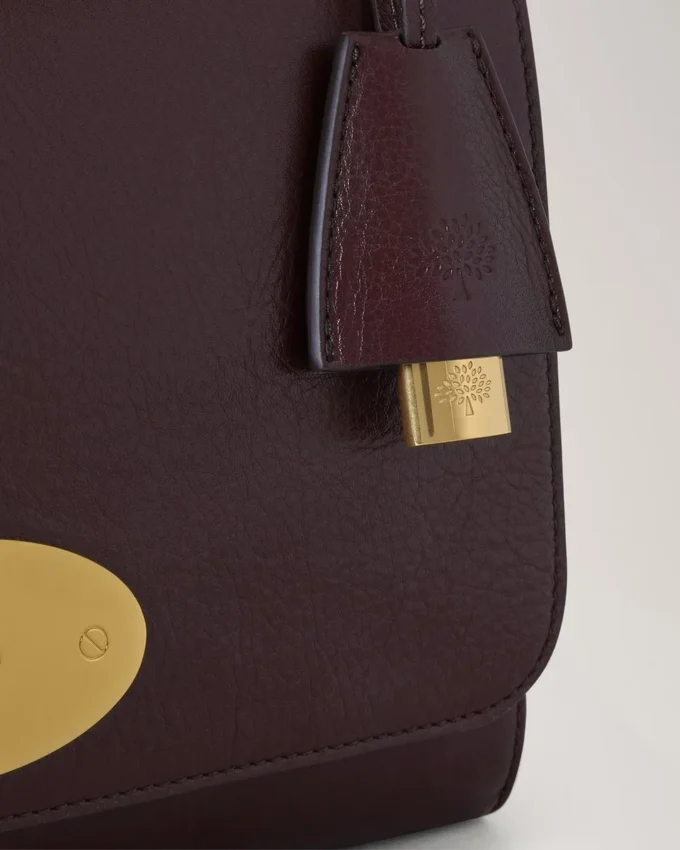 Medium Lily Oxblood High Shine Leather Women