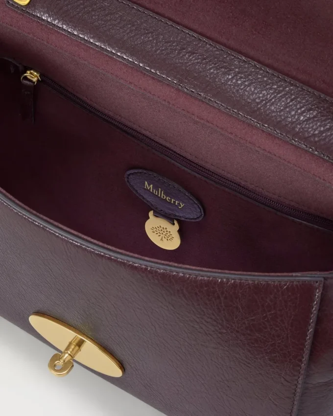 Medium Lily Oxblood High Shine Leather Women