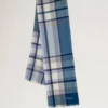 Mega Check Scarf Poplin Blue & Ecru Cashmere Blend Mega Check Scarf Poplin Blue & Ecru Cashmere Blend