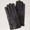 Mens Touchscreen Leather Gloves Black & Midnight Leather Mens Touchscreen Leather Gloves Black & Midnight Leather