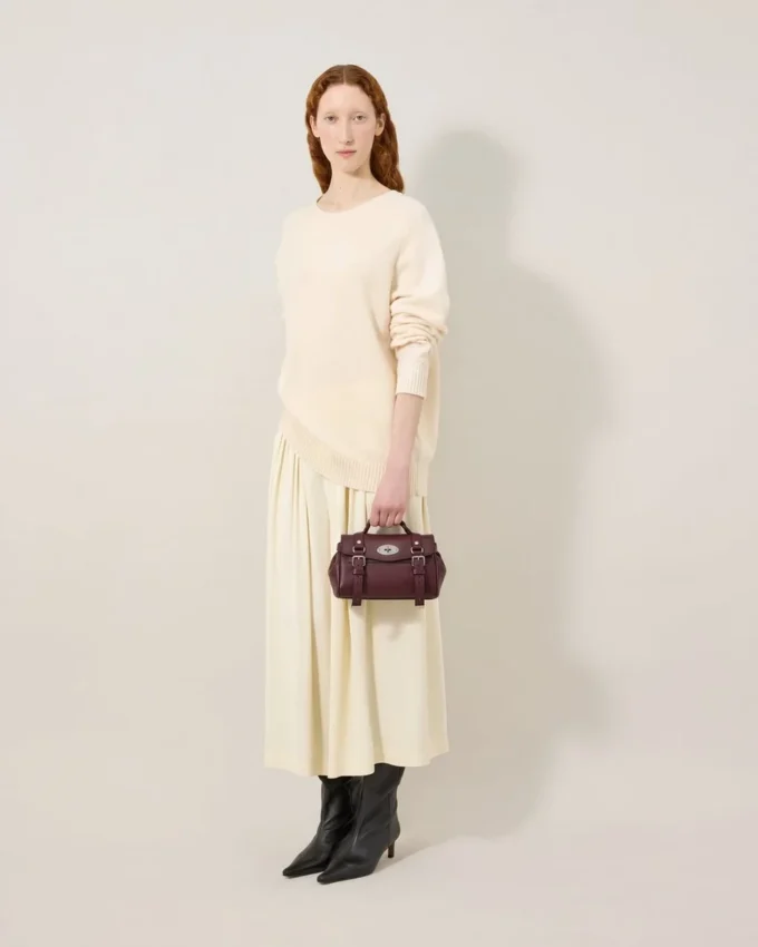 Mini Alexa Black Cherry Small Classic Grain Women