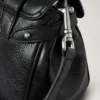 Mini Alexa Black High Shine Leather Top Handle Bags