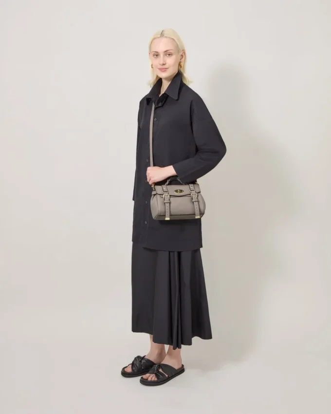 Mini Alexa Cashmere Taupe Heavy Grain Women