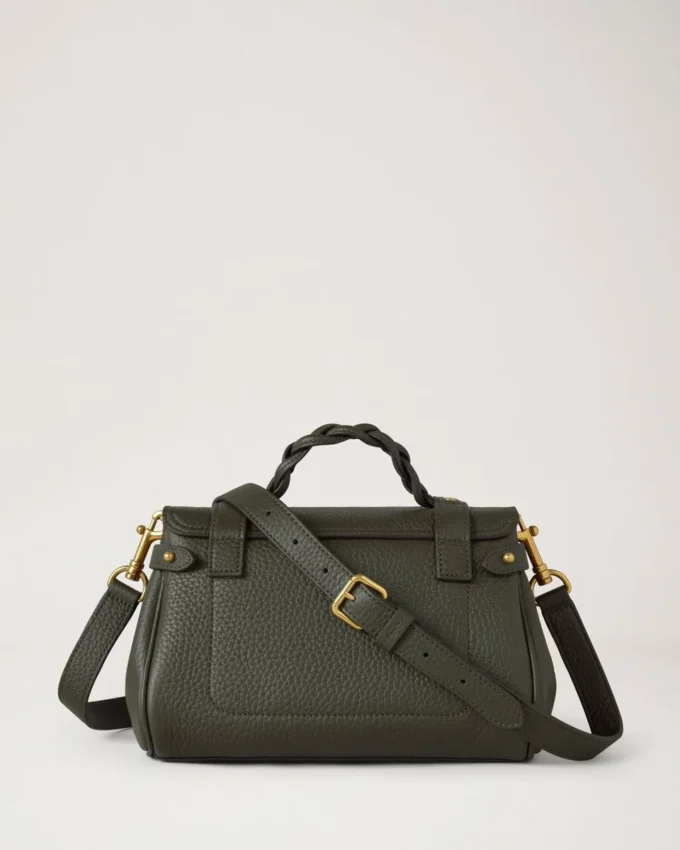 Mini Alexa Juniper Green Heavy Grain Top Handle Bags