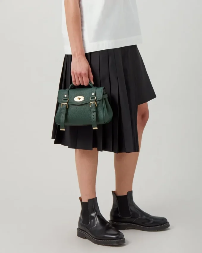 Mini Alexa Mulberry Green Heavy Grain Women