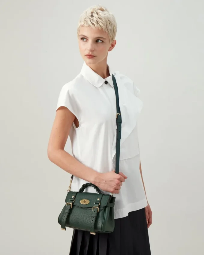 Mini Alexa Mulberry Green Heavy Grain Women