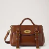 Mini Alexa Oak & Pigment Blue Smooth Glossy Leather