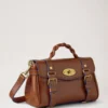 Mini Alexa Oak & Pigment Blue Smooth Glossy Leather