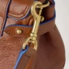 Mini Alexa Oak & Pigment Blue Smooth Glossy Leather