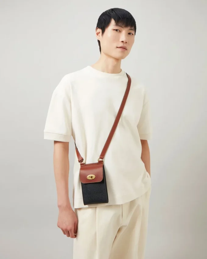 Mini Antony Black & Cognac Bioveg Scotchgrain & Flat Calf