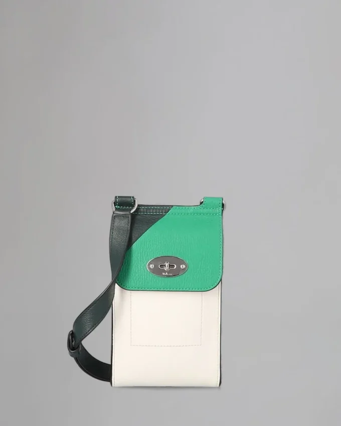 Mini Antony Pre-Loved  Lawn Green, White & Mulberry Green Small Classic Grain