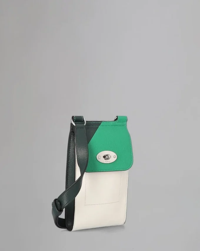 Mini Antony Pre-Loved  Lawn Green, White & Mulberry Green Small Classic Grain