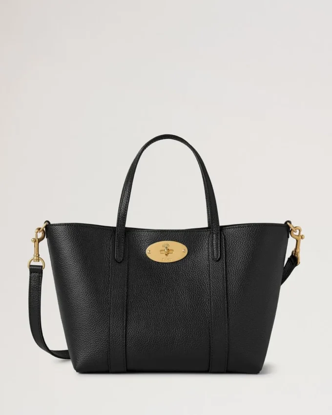 Mini Bayswater Tote Black Small Classic Grain Women