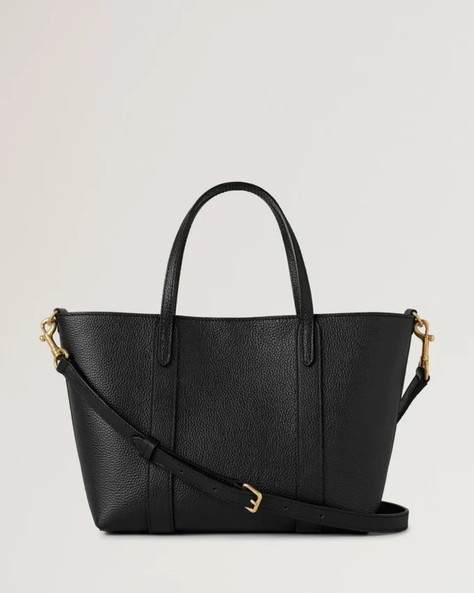 Mini Bayswater Tote Black Small Classic Grain Women
