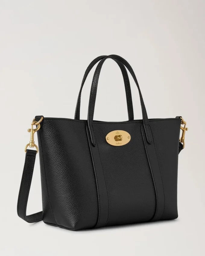 Mini Bayswater Tote Black Small Classic Grain Women