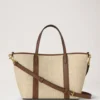 Mini Bayswater Tote Ecru & Bright Oak Raffia & Leather Trim