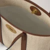 Mini Bayswater Tote Ecru & Bright Oak Raffia & Leather Trim
