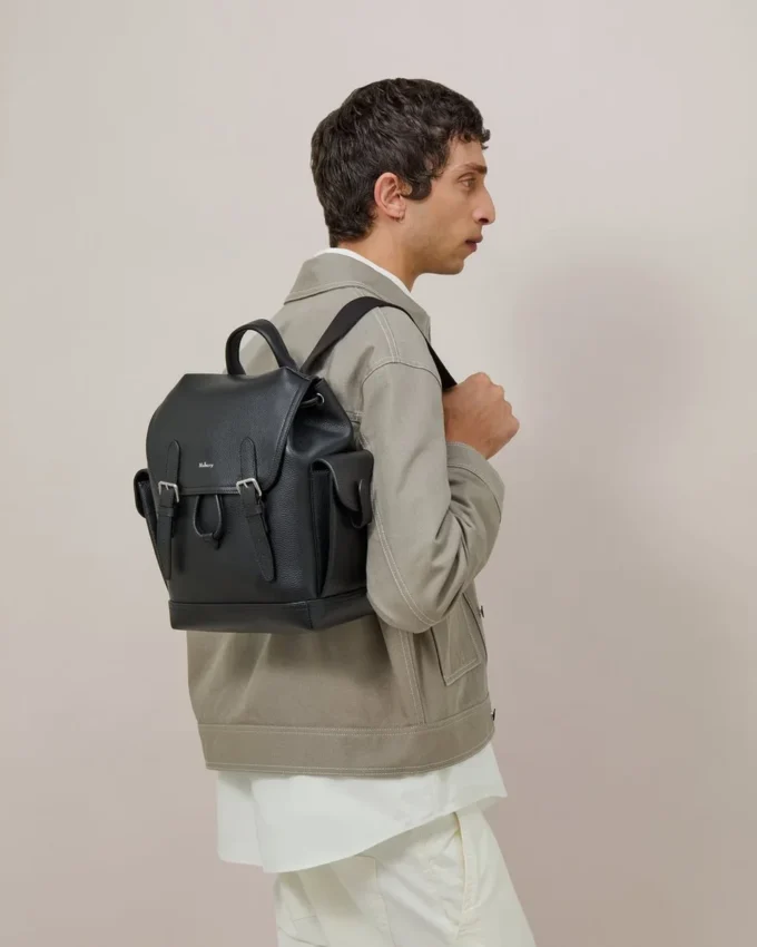 Mini Heritage Backpack Black Small Classic Grain