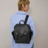Mini Heritage Backpack Black Small Classic Grain