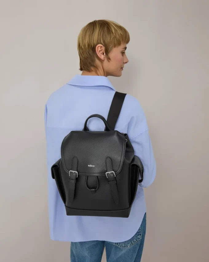 Mini Heritage Backpack Black Small Classic Grain