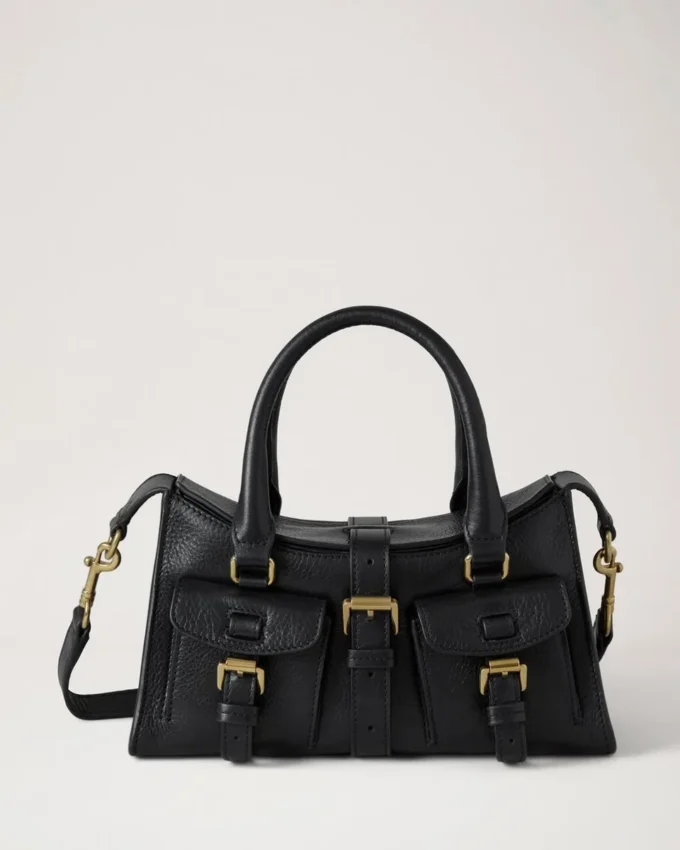 Mini Roxanne Black High Shine Leather Roxanne