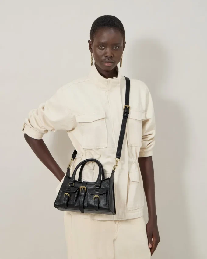 Mini Roxanne Black High Shine Leather Roxanne