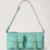 Mini Roxanne Shoulder Bag Marina Blue Small Classic Grain