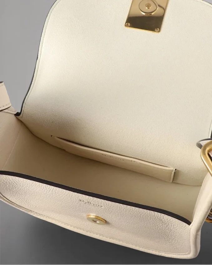 Mini Sadie Satchel Pre-Loved Eggshell High Shine Leather Mini Sadie Satchel Pre-Loved Eggshell High Shine Leather
