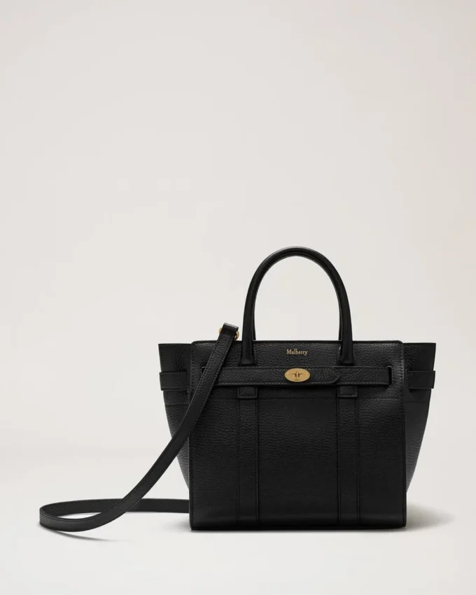 Mini Zipped Bayswater Black Small Classic Grain