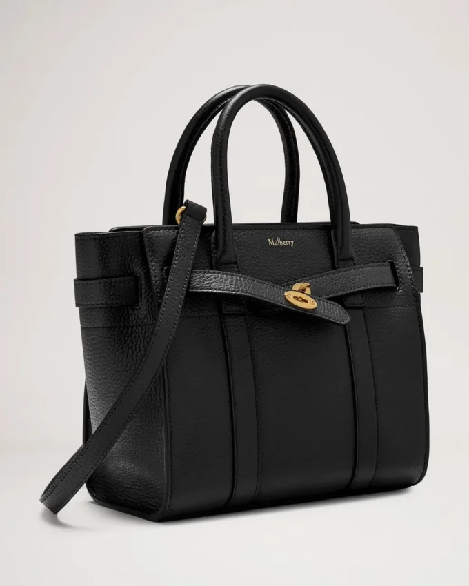 Mini Zipped Bayswater Black Small Classic Grain