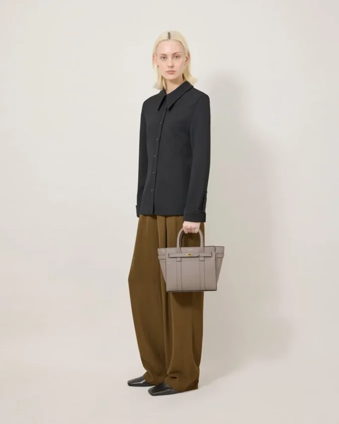 Mini Zipped Bayswater Cashmere Taupe Small Classic Grain
