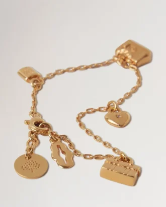 Mulberry Charm Bracelet Gold Plated Brass Women
